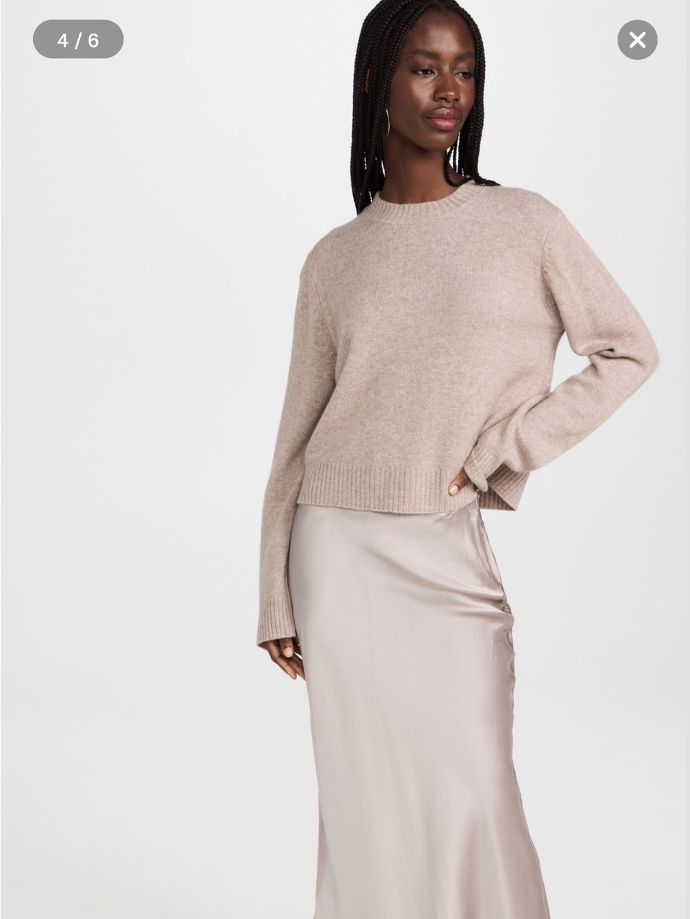 Sablyn Ali Cashmere Crewneck Sweater in Taupe, New
No Tags